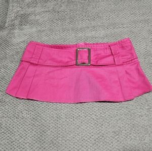 Hot Pink Micro Mini Skirt With Buckle Embellishment, Espiral Lingerie, Small